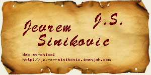 Jevrem Šiniković vizit kartica